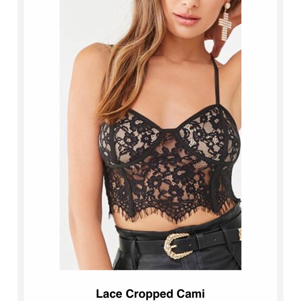 Lace cropped cami